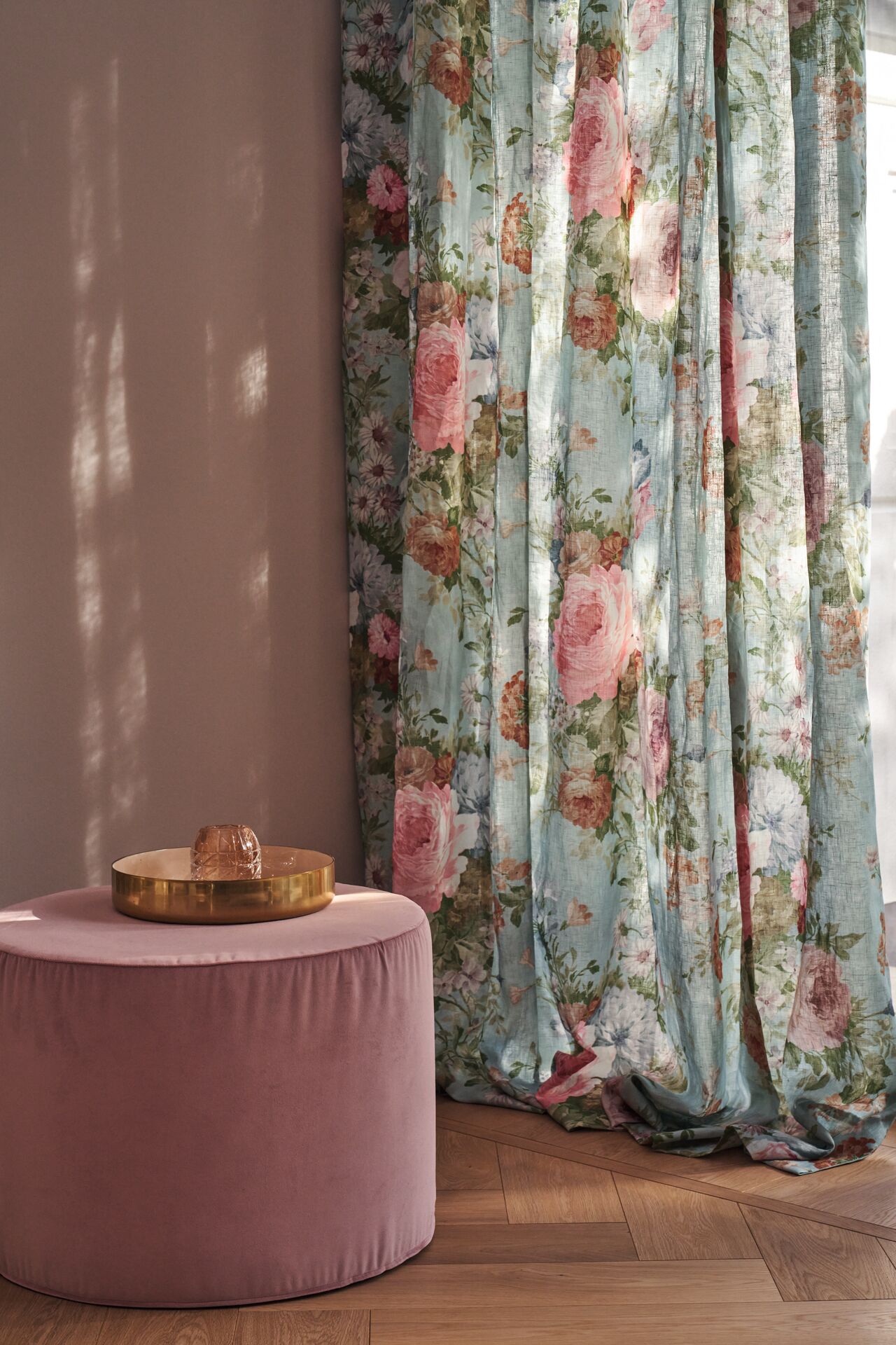 JA8022-050-Montrose Jab Landhaus Leinen Vorhang floral gemustert »  Möbelstoffparadies